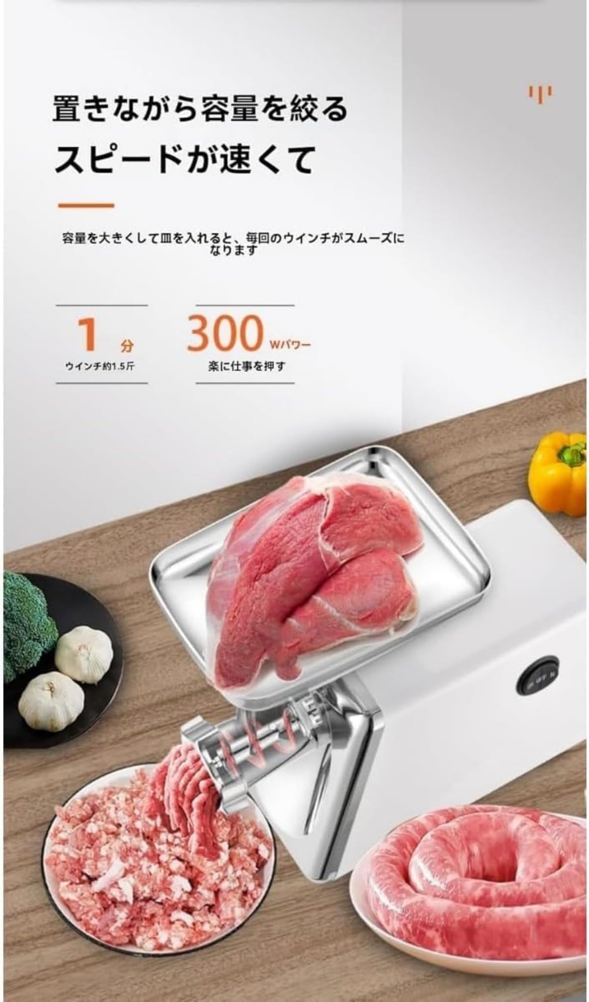 Amazon.co.jp: BtcFu 電動ミンサー ミートグラインダー 110V 3枚カット